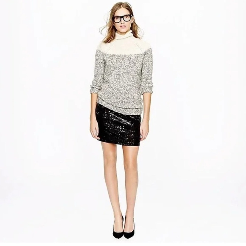 J. Crew Black Sequin Mini Skirt